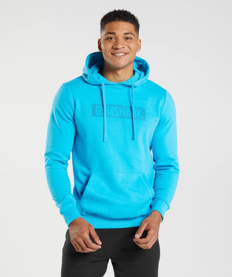 Men\'s Gymshark Block Hoodie Turquoise | NZ 6BDAFP